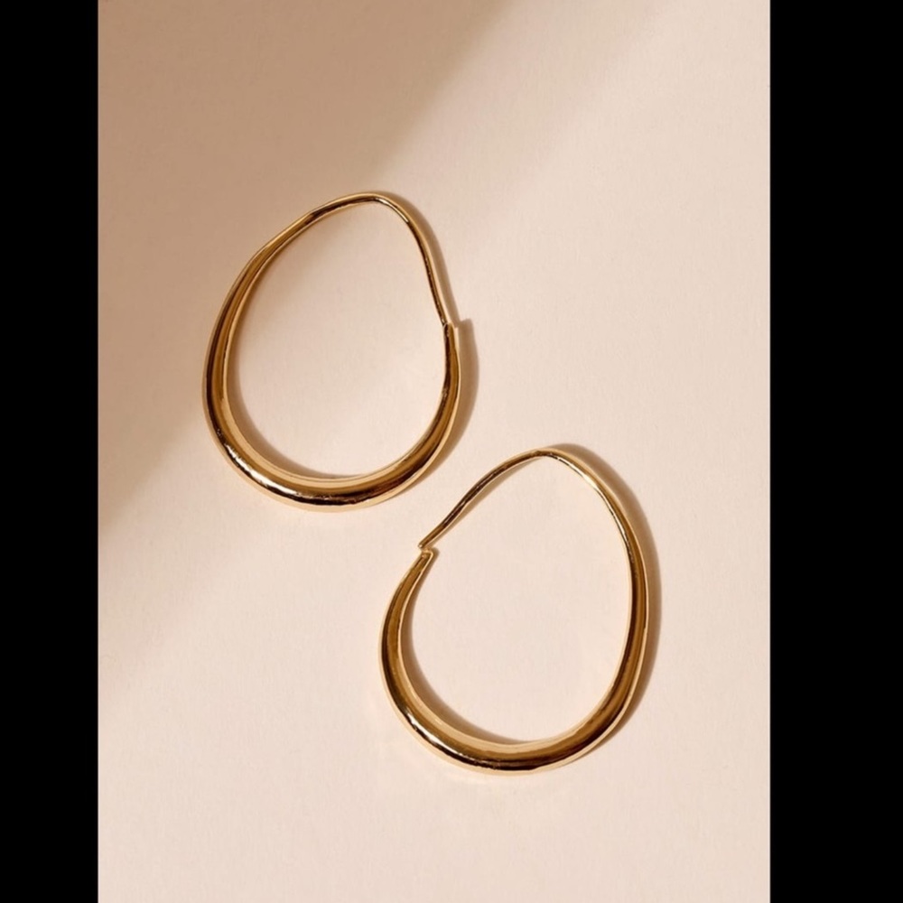 The Ames - Crescent Gold Hoops - Picture 2 of 9